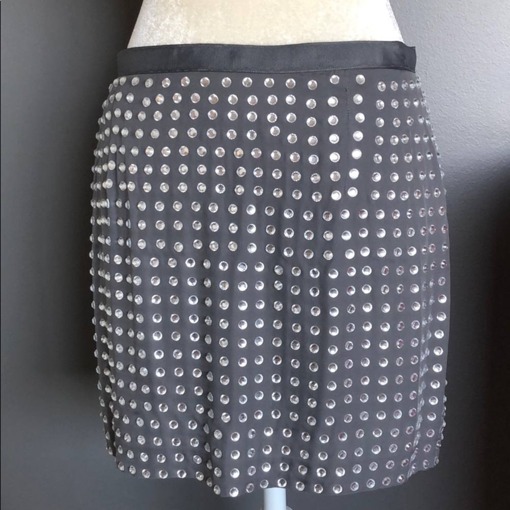 Haute Hippie gray silk mini skirt
